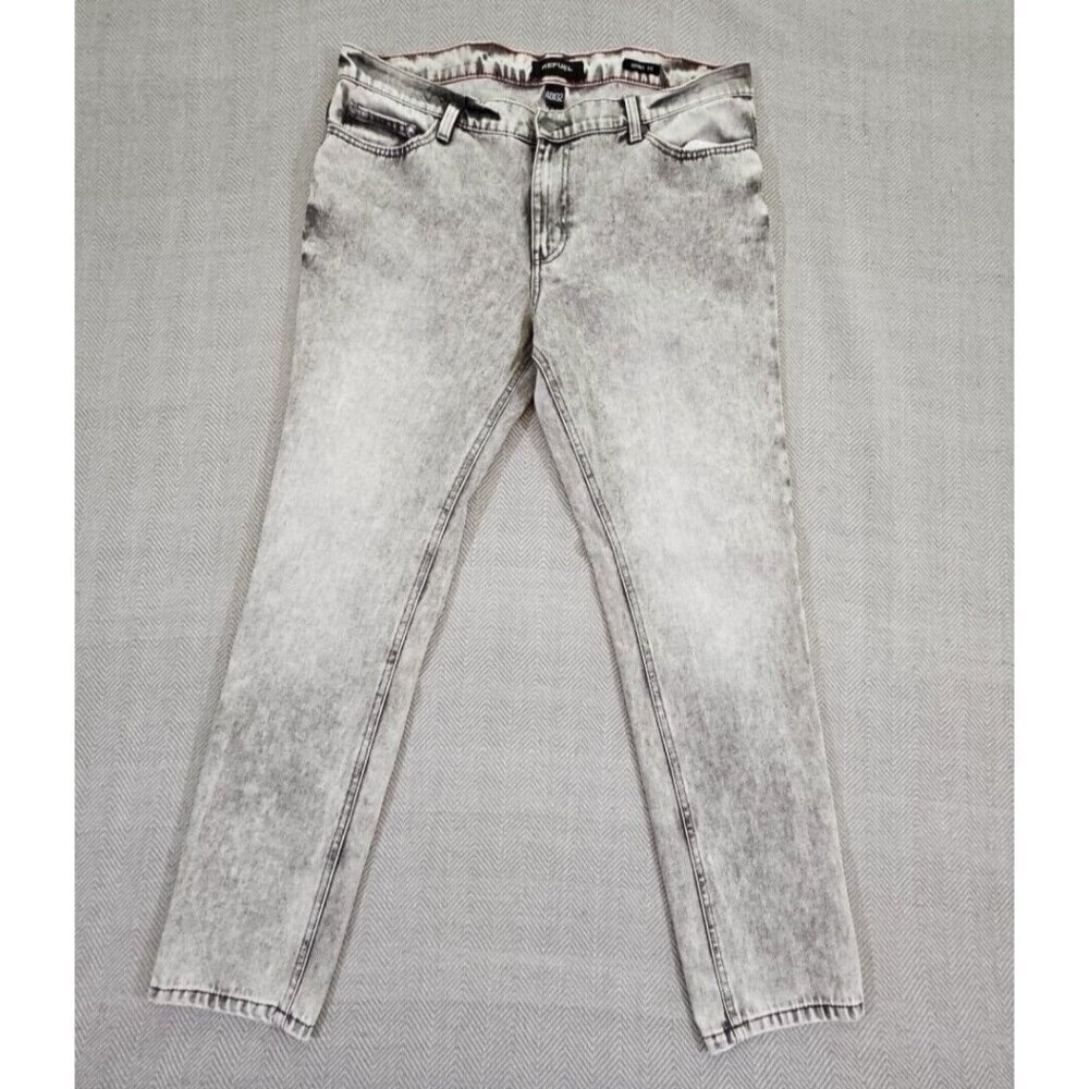 Refuel Jeans Men's W40 32L 40x32 Gray Tapered Leg Acid Washed Retro Streetwear